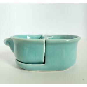 Vintage USA Pottery 830A Turquoise Creamer & Sugar Set Mid-Century Modern